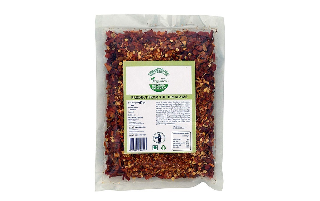 Arena Organica Red Chilli Flakes    Pack  50 grams